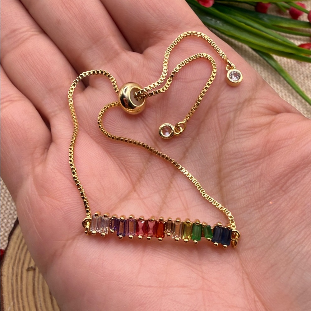 Multicolor Gemstone Gold Bracelet